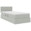 Storage Bed with Mattress Light Grey 100 x 200 cm Velvet