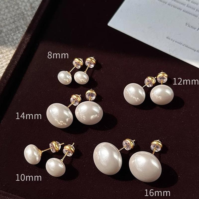 925 Sterlingsilber Vintage Perlenohrringe Minimalistische Zarte Stecker Elegantes Schmuckgeschenk für Frauen Klassische Retro Perlenohrringe