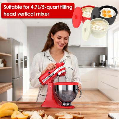 3 Stück Silikon-Mixer-Schüssel-Einlage mit Deckel für 5-Quart-Küchenmaschine Faltbare Mixer-Aufsatz-Einlage Standmixer-Zubehör Einlagen