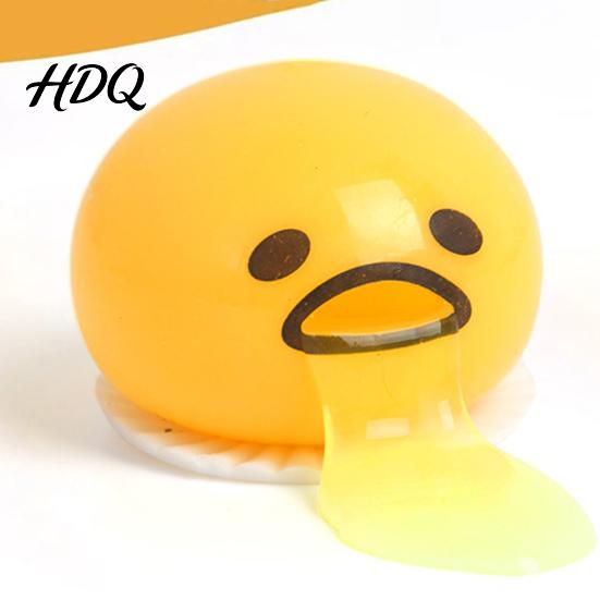 Relaxation Desk Toy Stress Relief Vomiting Yolk Toy, Cartoon Egg Squeeze Student Sensory Hand Exercise Ball Fidget
