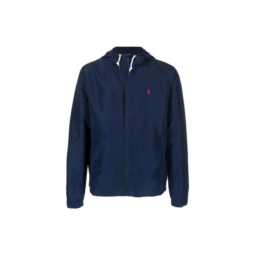 Polo Ralph Lauren Ss23 Logo Embroidered Hooded Zip-Up Long Sleeve Jacket Men Jackets Blue 710888070-001