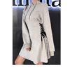 Spring New Korean Version Large Size Women's Clothing Short Dress Hooded Drawstring Sweater Short Skirt Sports Style