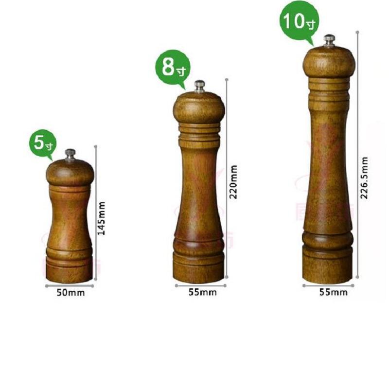 Manuel Tuz Karabiber Öğütücü Meşe Ağacı Karabiber Değirmeni Baharat Tuz Öğütücü Değirmen Aletleri