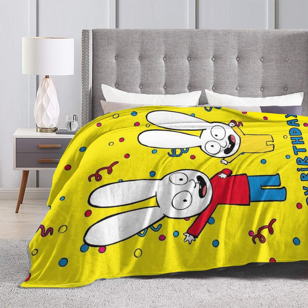 S-Simon Super Rabbit Super Soft Blanket For Couch Bed Trend Throw Blanket Winter Travel Car Flannel Bedspread