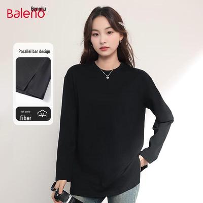 Baleno Women's 2025 Spring 100% Cotton Long Sleeve T-Shirt