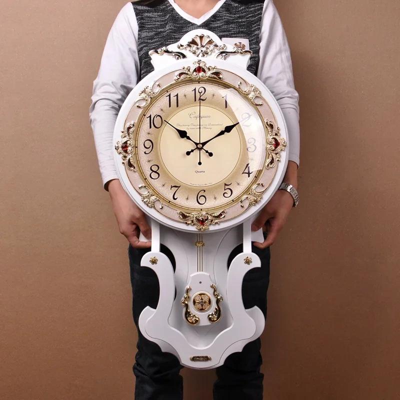Nordic Large Wall Clock Wood Vintage Silent Pendulum Clocks Wall Home Decor Watches Shabby Chic Living Room Decoration Gift Idea