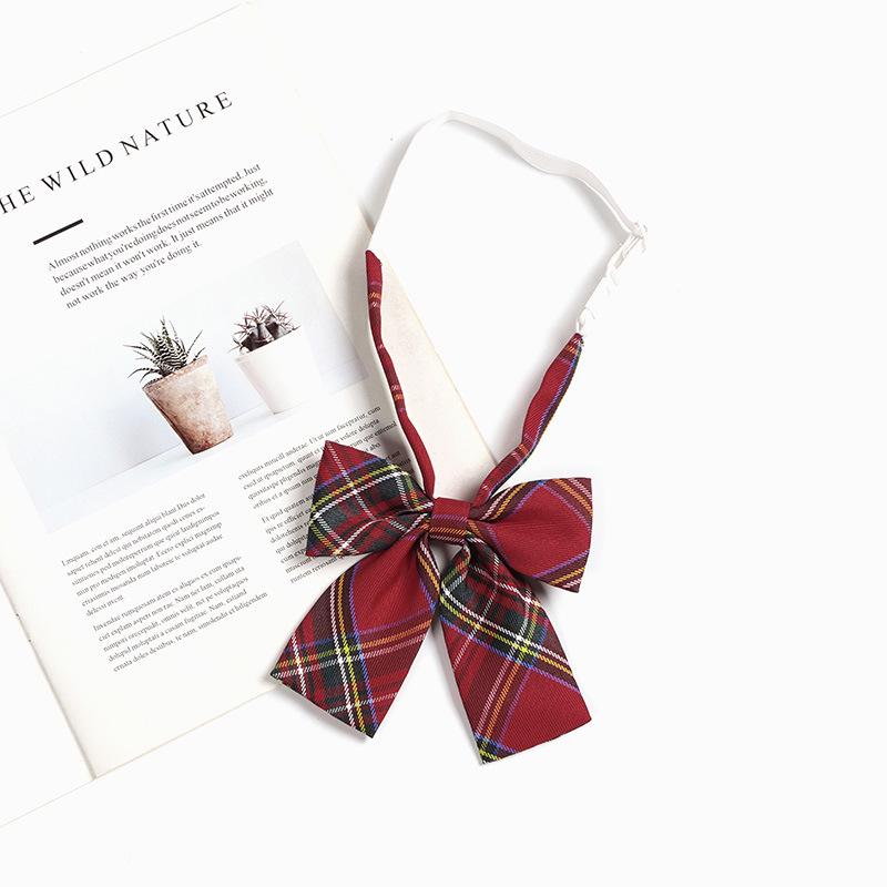 

Красный галстук-бабочка в японском школьном стиле для женщин - Аксессуар для выпускного платья с пером и украшением в виде матросской формы