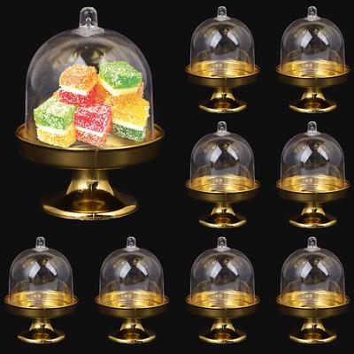 6 Bucăți Cutie Transparentă Mini Cutie Bomboane Cupcake Suport Afișaj Desert Prăjituri Tavă cu Capac Articole pentru Petrecere Nuntă Aniversare Baby Shower