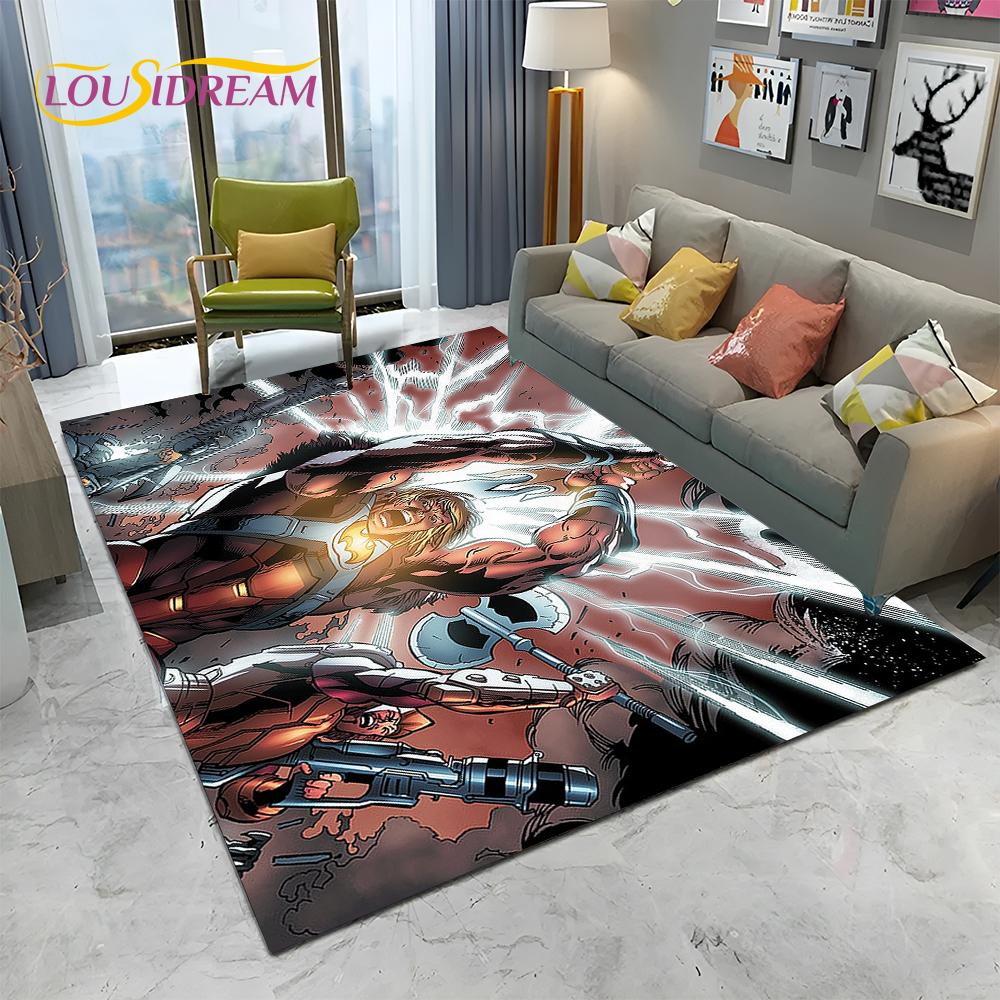 3D Retro Cartoon He Man Masters of Universe Carpet Rug for Home Living Room Bedroom Sofa Doormat Decor,kid Area Rug Non-slip Mat