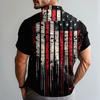 Men's Casual Casual Independence Day Print Short-sleeved Shirt