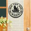 Vintage Round Cat Wall Sign 8 Inch Aluminum Decor for Bathroom Pet Home Decoration