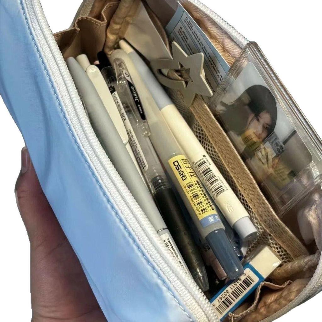 Xiaohongshu-Style Milk Blue High-Capacity Pencil Case: Durable, Stylish, and Student-Friendly