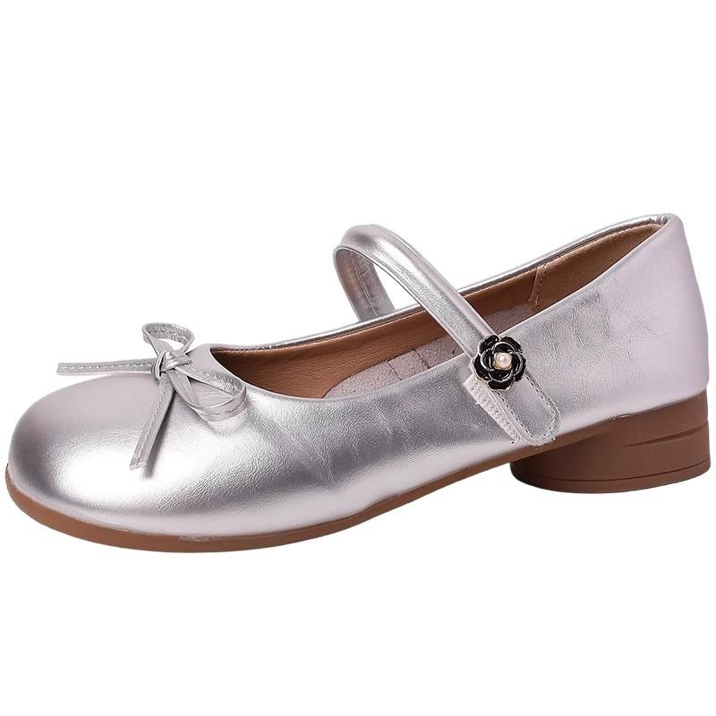 French Retro Fashion Versatile Light Mouth Flat-soled Single Shoes Women's Summer Niche Casual Round Head Bow Mary Jane Shoes