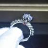 Creative Women Wedding Rings with Red Cubic Zirconia Exquisite Engagement Proposal Rings for Lover New Fashion Jewelry