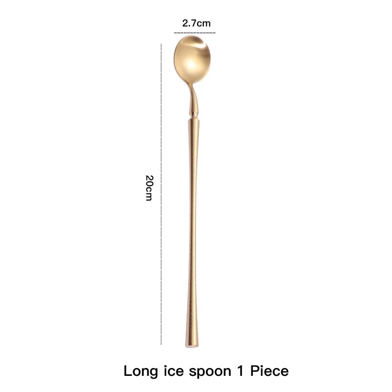 Matte Gold 18/10 Stainless Steel Luxury Cutlery Dinnerware Tableware Knife Spoon Fork Chopsticks Flatware Set Dishwasher Safe