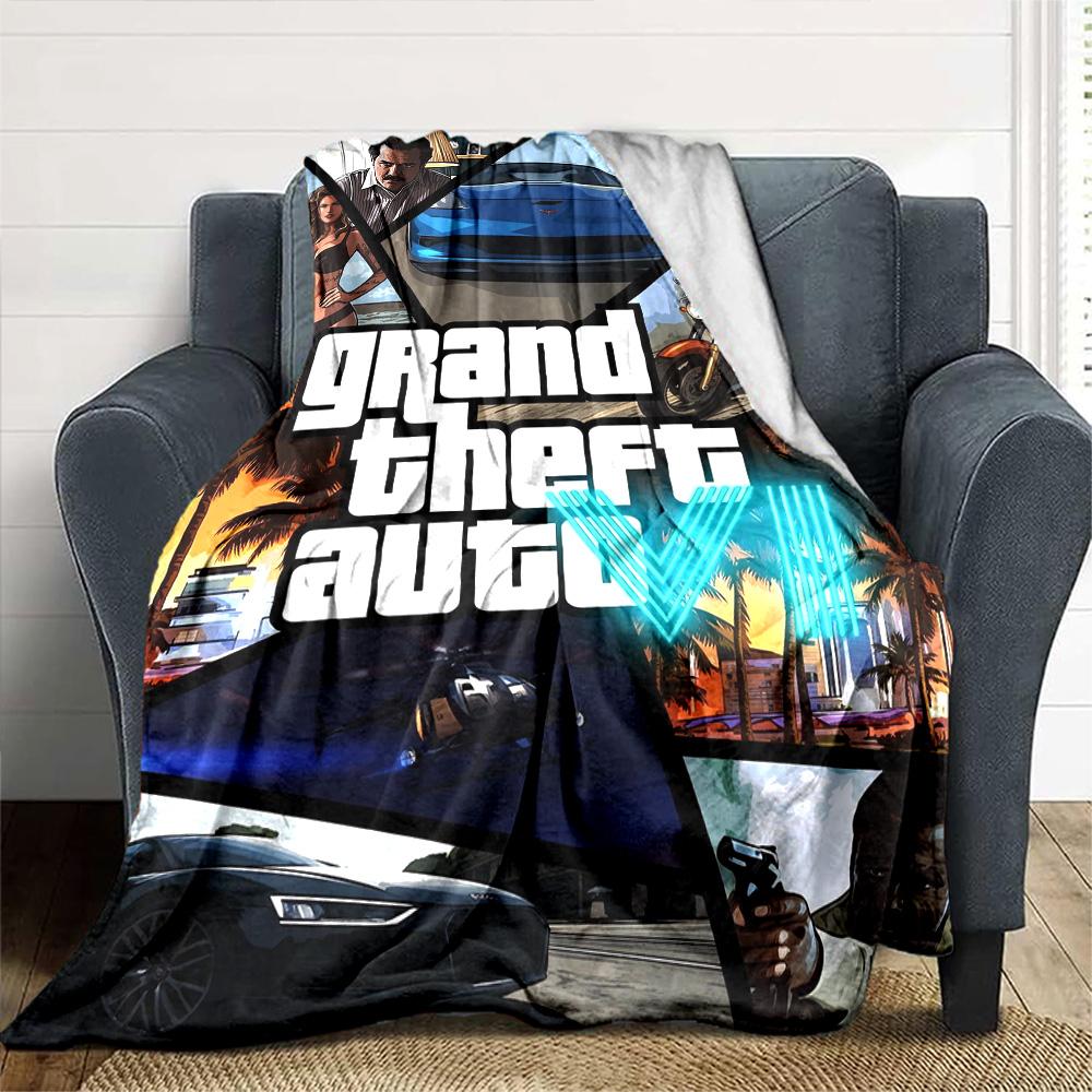Gta Blanket Ultra-Soft Great for Couch Office Bed for All Seasons Warmthful Decor Gifts For Family Or Friends