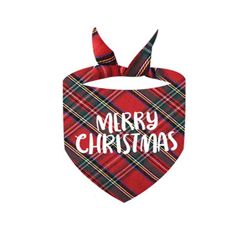 New Christmas Pet Triangle Towel European and American Polyester Dog Scarf Saliva Towel Cat Scarf Bib Supplies