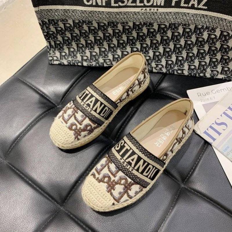 Embroidery fisherman shoes women's flat single shoes summer 2025 new casual woven loafers one-pedal lazy shoes