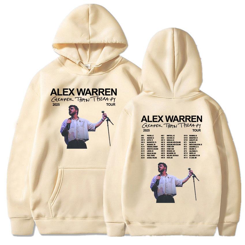Дешевле чем терапия Тур 2025 Толстовки Алекс Уоррен Певец Графические Толстовки Пуловеры с капюшоном Длинный рукав Мужские Женские Sudaderas M 2390₽