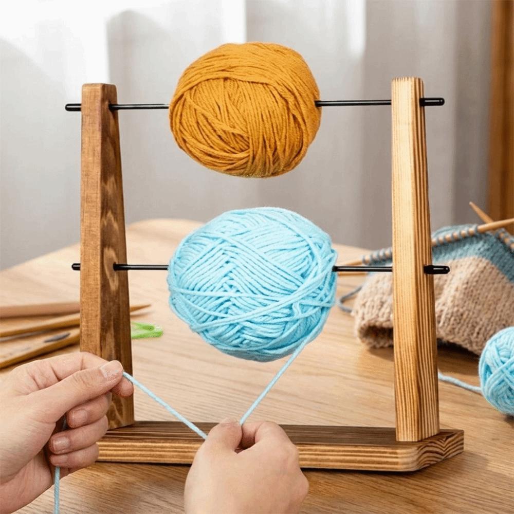 Solid Wood Wire Winding Rack Detachable Spindle Winder Wool Storage Rack Craft Supplies