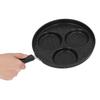 3 Cups Egg Hamburger Pan Metal Iron Heating Evenly Egg Cooker Pan with Comfortable Handle for