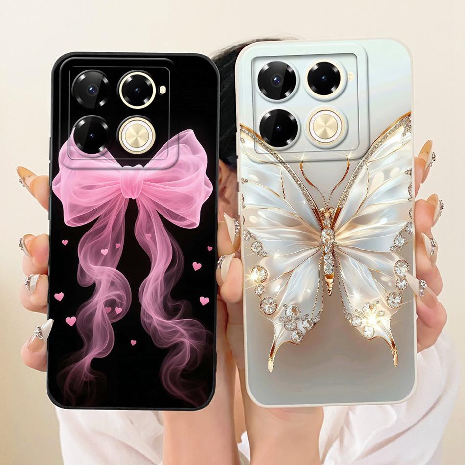 For Infinix Note 40 Pro 4G 5G / Note 40 Pro+ / Note40 X6853 Cute Cat Flower Cartoon Phone Case Soft Silicone Cover Bumpers