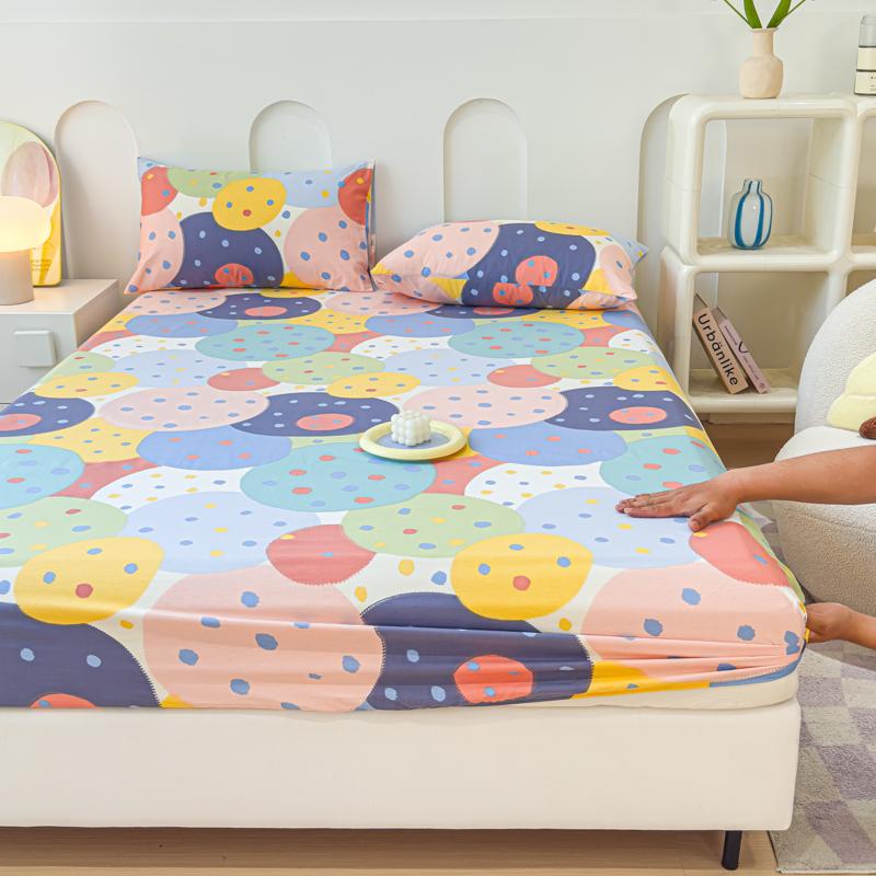 100% Cotton Fitted Sheet Soft Bed Cover Skin-friendly Bedsheets Home Mattress Cover Elastic Bed Linen Lençol (No Pillowcase)