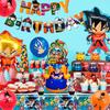 Cartoon Party Supplies, Anime Birthday Party Decorations  Tableware Set Including Anime Birthday Plates Tablecloth Balloon Banner Etc