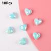 10Pcs Heart Shape Acrylic Loose Spacer Beads For Diy Jewelry Making Bracelet Necklace Keychains Accessories