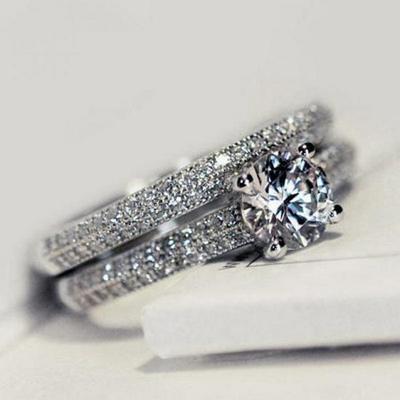 Heiß verkaufender K-vergoldeter Mikro-Pavé Diamant Verlobungsring - Europäischer und Amerikanischer Mode-Party-Stil