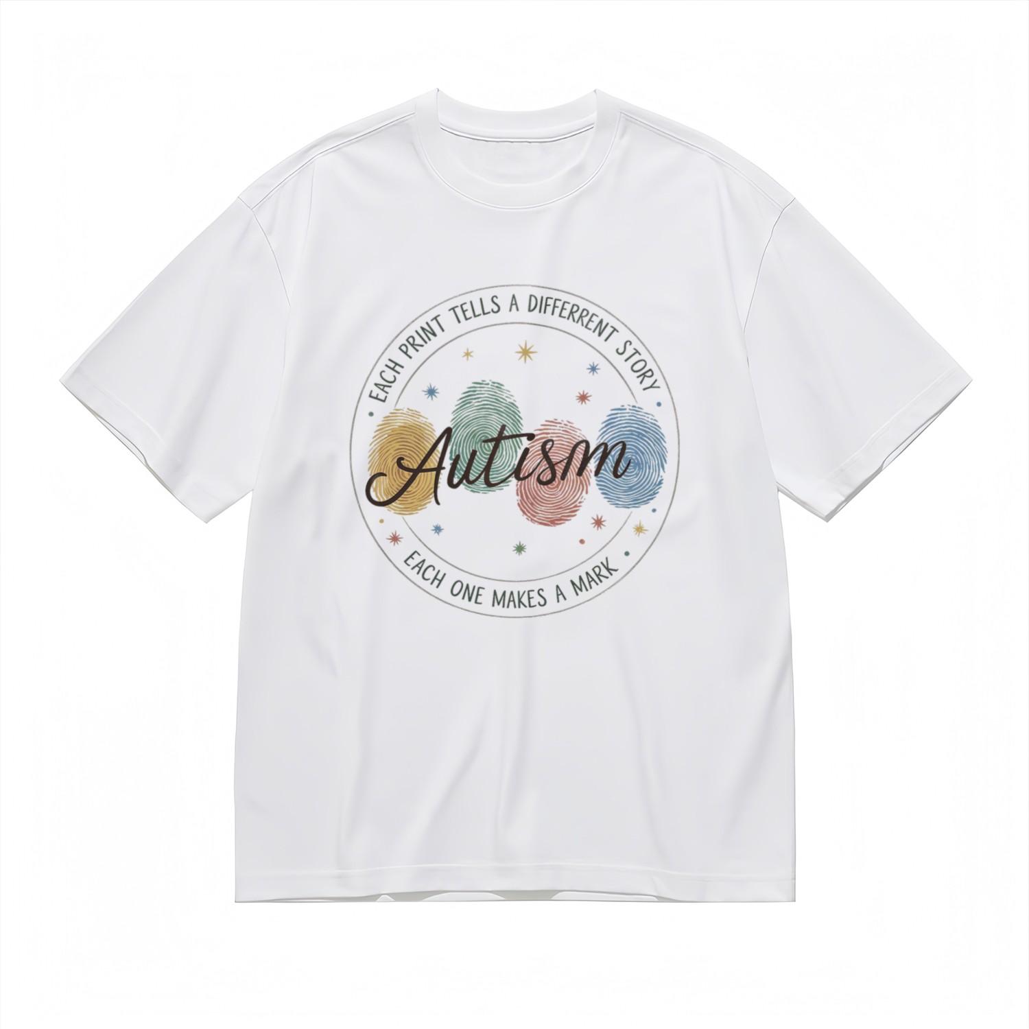 Women s Trend Breathable Fashion Classic T-Shirt Mens Womens Tees Top Autism Design Tee 4XL