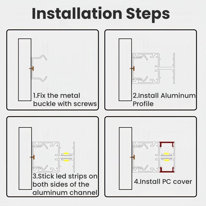 1m/2m Stair Handrail LED Aluminum Profile Wall Mounted Up Down Channel Diffuser Staircase Corridor Decor Linear Bar Strip Lights