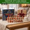 Christmas Countdown Calendar for Kids Magic Animal Advent Calendar, 24-Day Highland Cow/Cat/Sheep/Red Bird Acrylic Ornament Set, Gift Cow