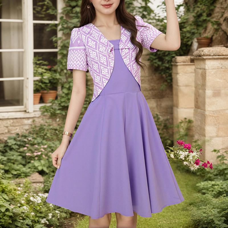 

ZANZEA Женское летнее повседневное платье с V-образным вырезом, короткими рукавами и принтом 5XL фиолетовый