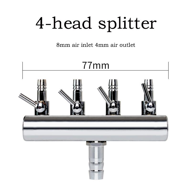 Aquarium Air Pump Splitter Distributor Fish Tank Pump Valves 2/4/6/8/10/12 Ways Stainless Steel Control Valve Aquaria 8mm to 4mm