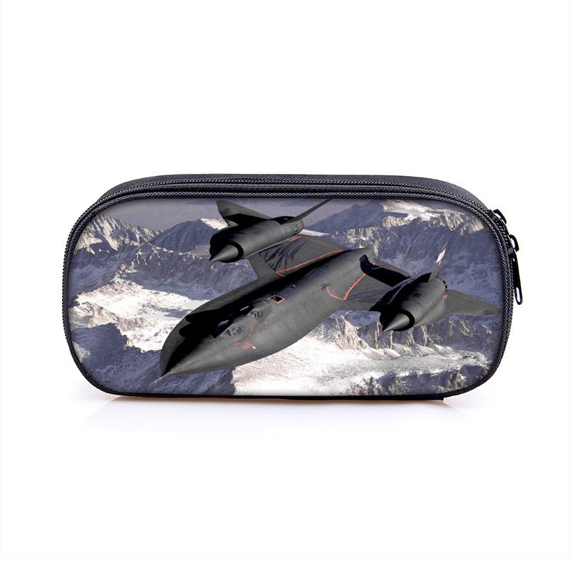 Airplane Pattern Pencil Case – Cool, Large Capacity Stationery Box for Boys and Students