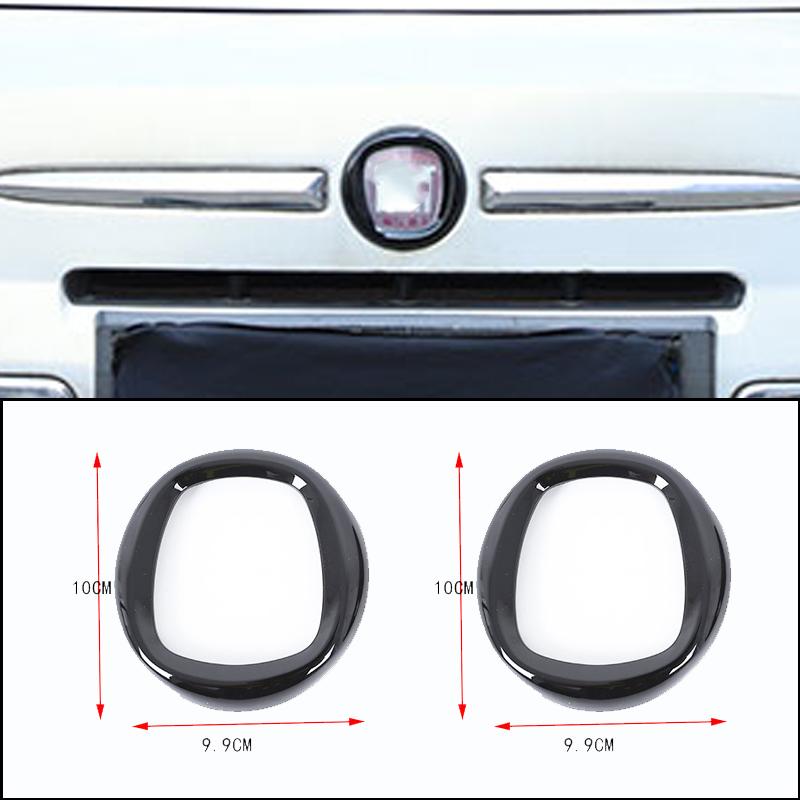 For Fiat 500 2007-2025 ABS Front and Rear  Circle Decorative Frame Stickers Car Exterior Accessories 2 Pcs