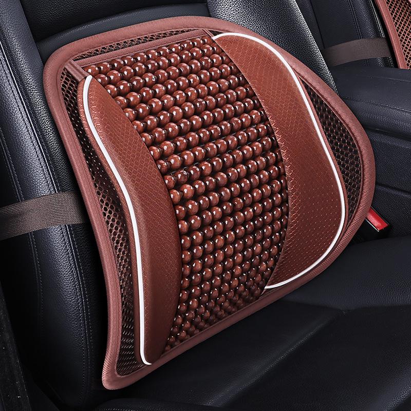 Breathable Summer Car Backrest: Wood Bead Lumbar Support Cushion for Comfortable Driving