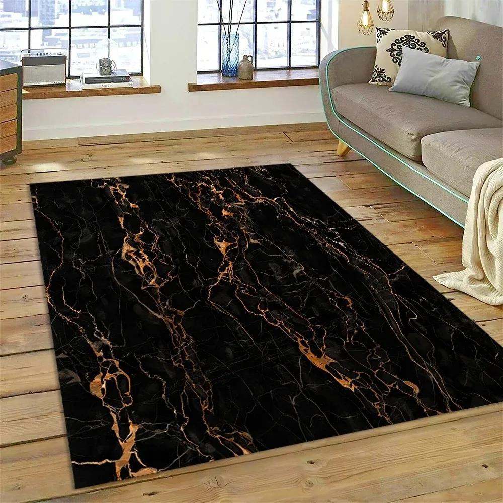 Luxurious Abstract Marble Carpet for Living Room Sofa Home Decoration Large Rugs Non-slip Bedroom Bedside Coffee Table Floor Mat