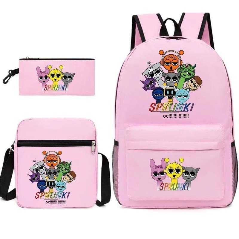 Game Merchandise Cartoon Printing Fashion Children'S Pencil Case Messenger Bag Three-Piece Set Primary And Secondary School School Bag