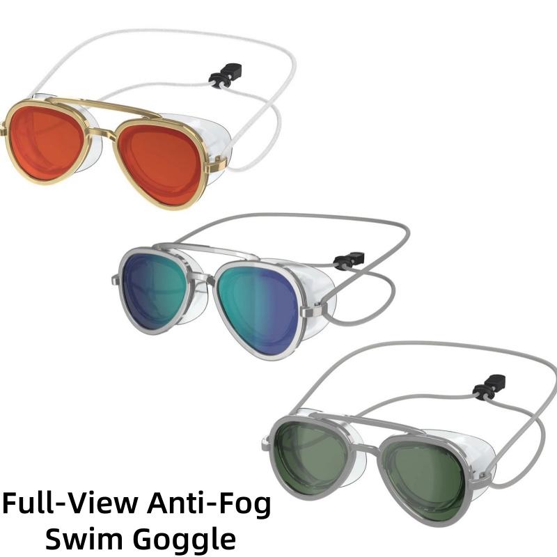 Mens Womens Retro HD Swimming Goggles Full View Anti-Fog Soft Comfortable Swim Goggles for Adults