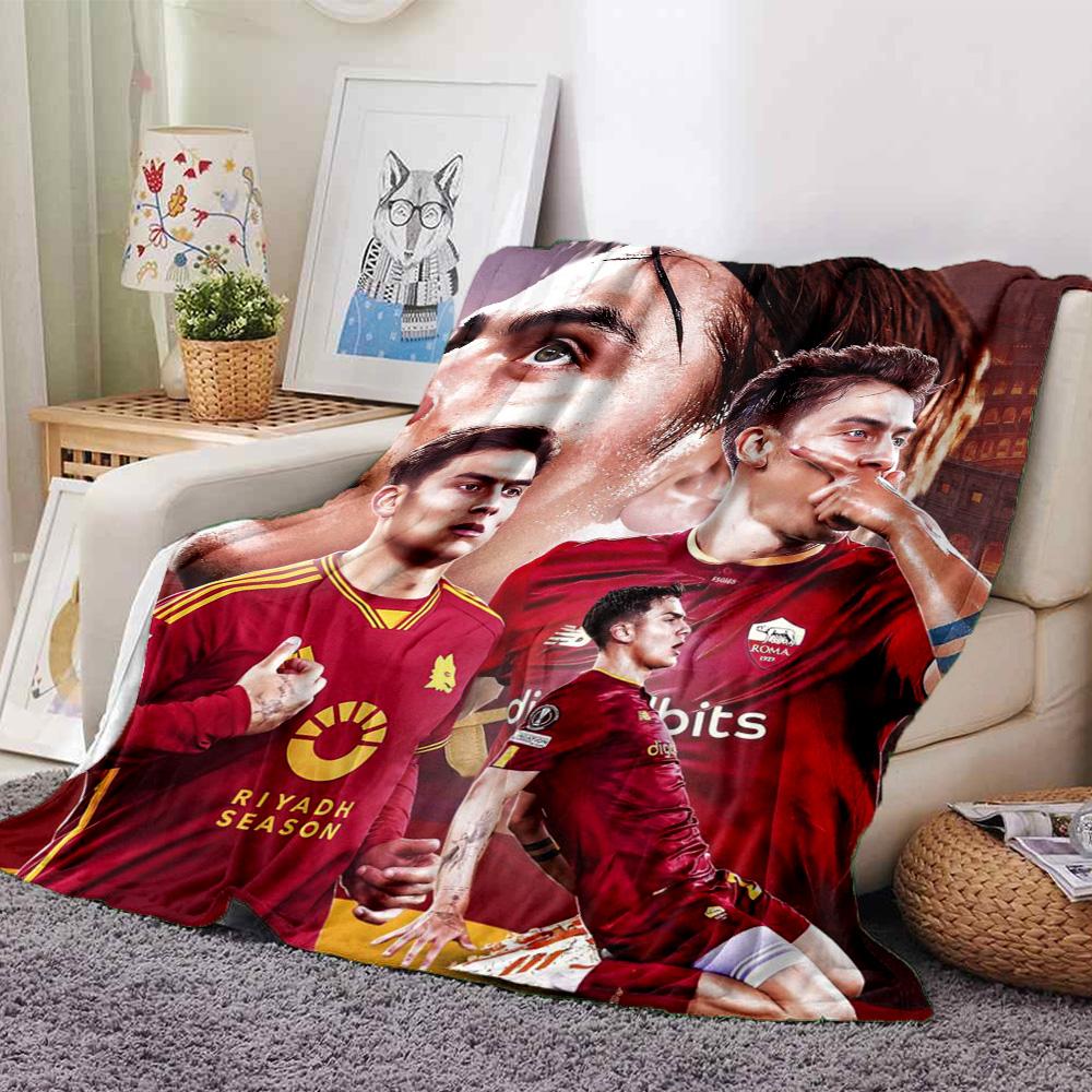 Roma Football Star Collage Print Flannel Fleece Blanket Soccer Sports Soft Warm Throw Blanket Sofa Couch Bedroom Home Decor Fan Gift