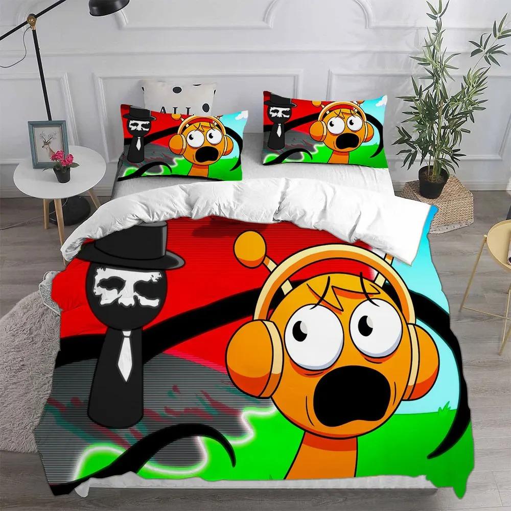 New jeu Sprunki 3D print Duvet Cover Pillowcase Bedding Set Boy Girl Bedroom Decoration Gift Children Single Double Size