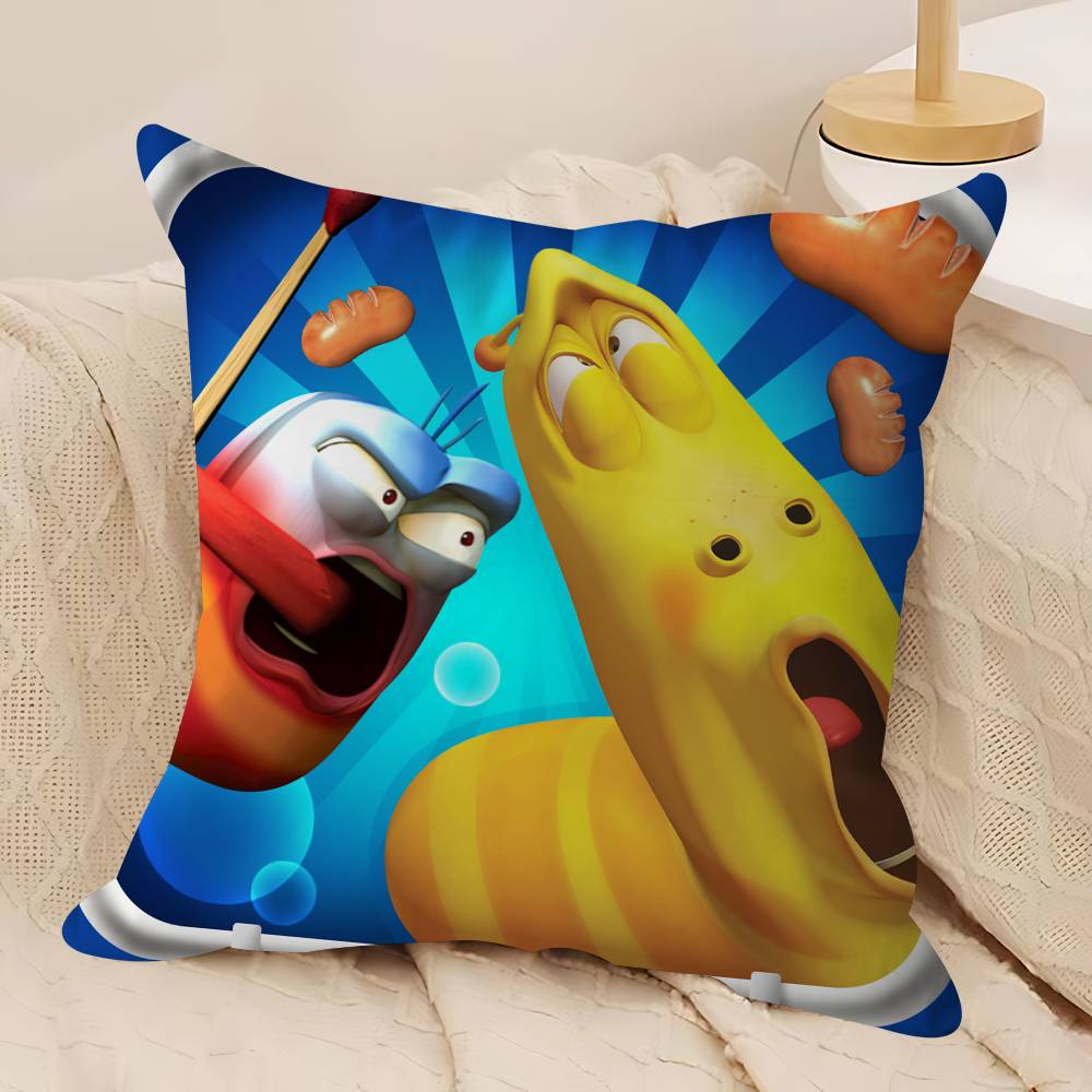 NIEDLICH Cartoon L-Larve Kissenbezug Abnehmbar Waschbar Kissenbezug – Ganzjährig Weiches Leinen