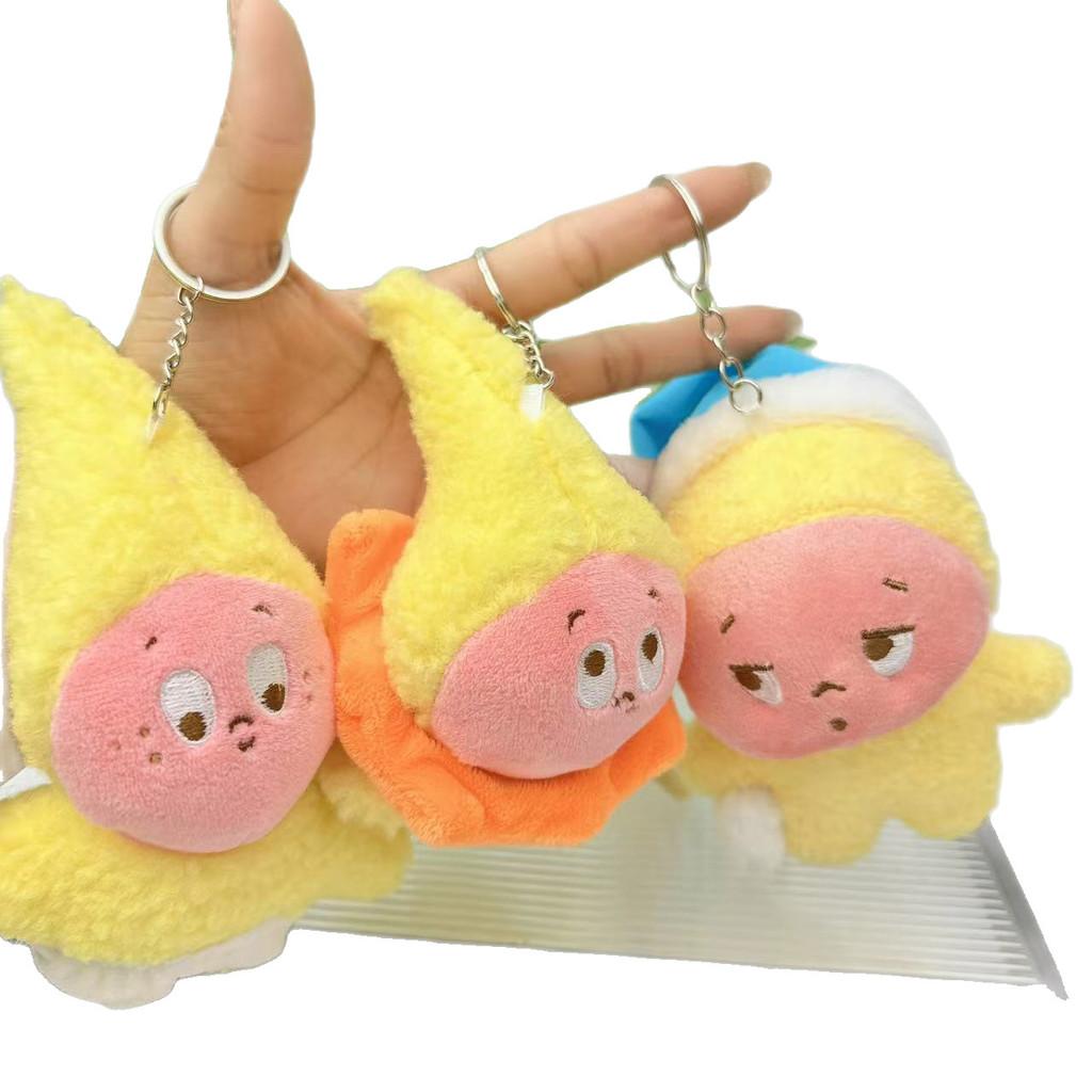 Plush Cartoon Kirby Doll With Hat Wearing Design For Teen And Backpack Decor
