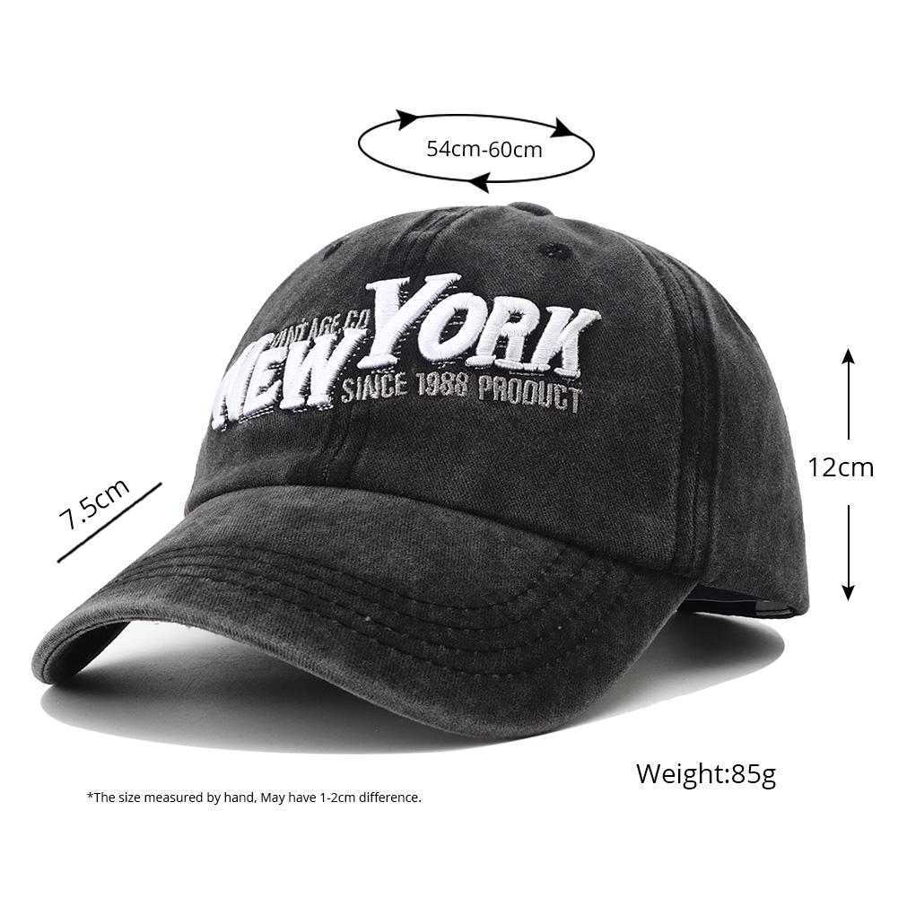 Retro New York Embroidered Snapback Hat Vintage Washed Baseball Caps Spring Autumn Adjustable Hip Hop Dad Hats For Men Women