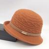 Woolen Bucket Hat Women's Autumn and Winter Bow Korean Version Versatile Japanese Dome Basin Hat British Retro Top Hat Tide