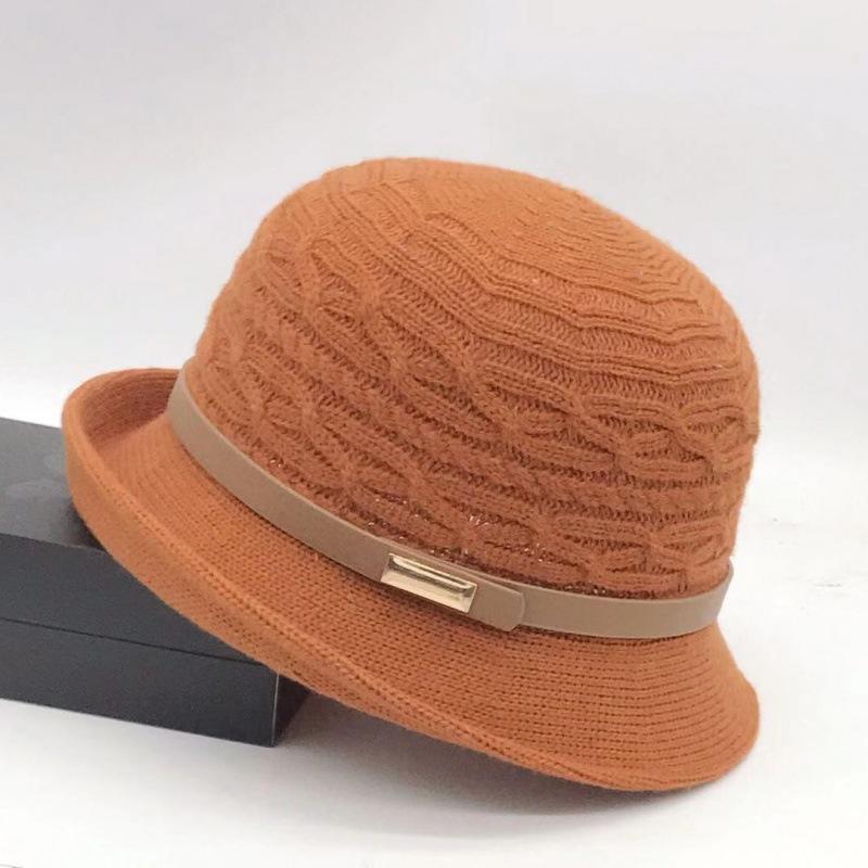 Woolen Bucket Hat Women's Autumn and Winter Bow Korean Version Versatile Japanese Dome Basin Hat British Retro Top Hat Tide