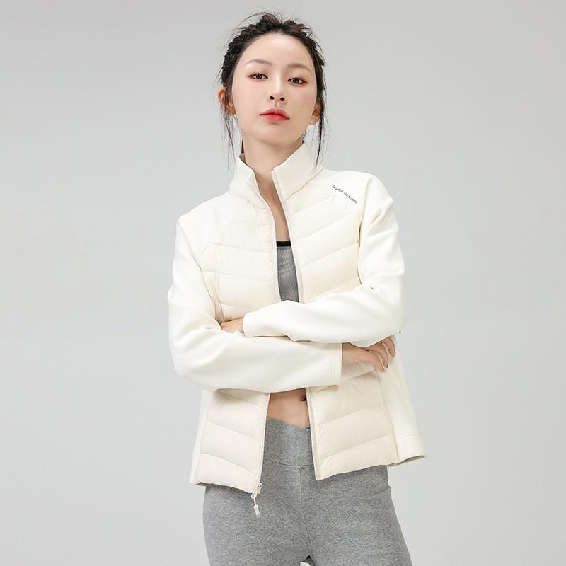 Womens Lightweight Down Jacket With Stand Collar 90% White Duck Quick-Dry Outdoor Yoga Coat Winter