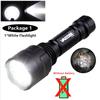LED Tactical Hunting Flashlight 350LM 600-800 Yards Range C8 Green Red White 1-Mode Torch USB Rechargeable Lantern Lights Set